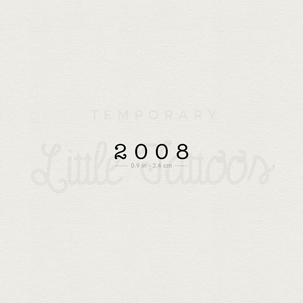 2008 Birth Year Temporary Tattoo - Set of 3
