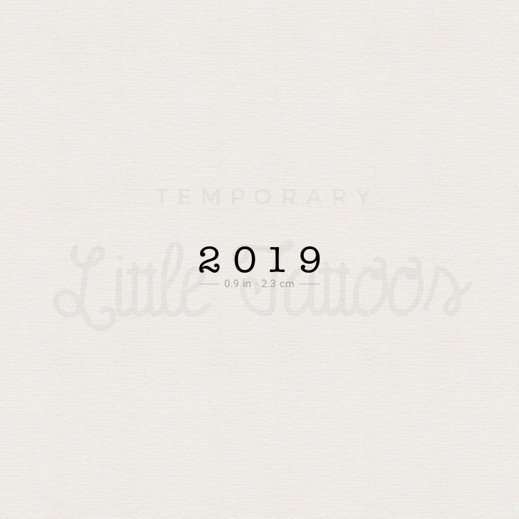 2019 Birth Year Temporary Tattoo - Set of 3