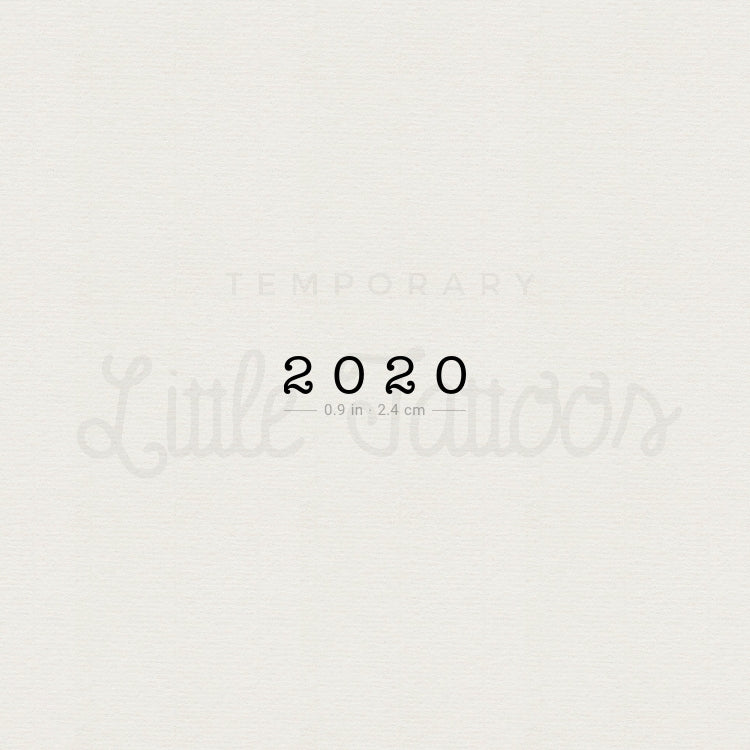 2020 Birth Year Temporary Tattoo - Set of 3