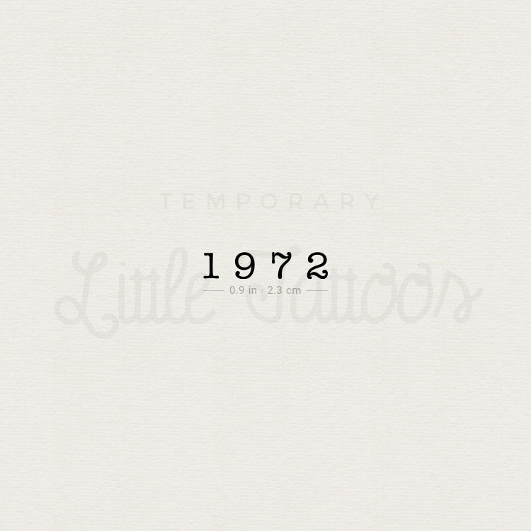 1972 Birth Year Temporary Tattoo - Set of 3