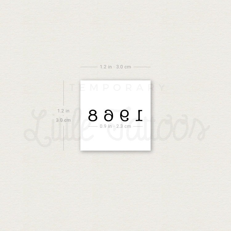 1968 Birth Year Temporary Tattoo - Set of 3