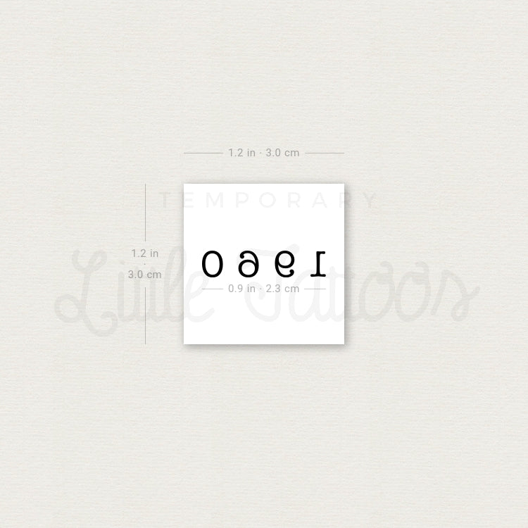 1960 Birth Year Temporary Tattoo - Set of 3
