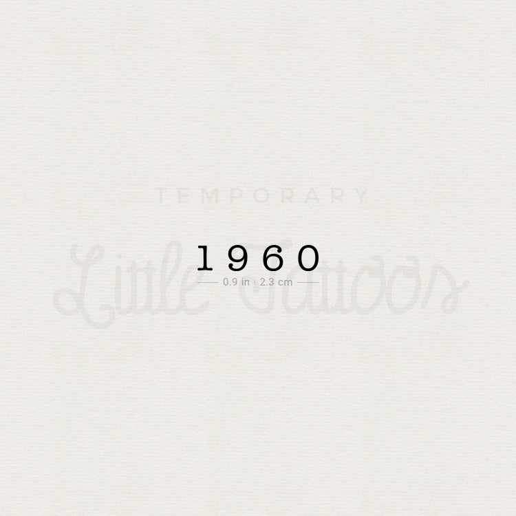 1960 Birth Year Temporary Tattoo - Set of 3