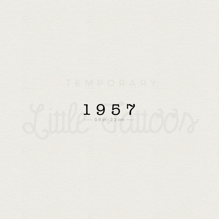 1957 Birth Year Temporary Tattoo - Set of 3