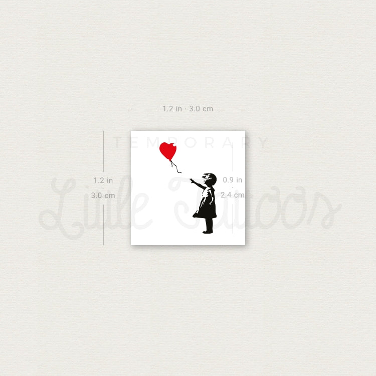 Small Banksy's Balloon Girl Temporary Tattoo - Set of 3
