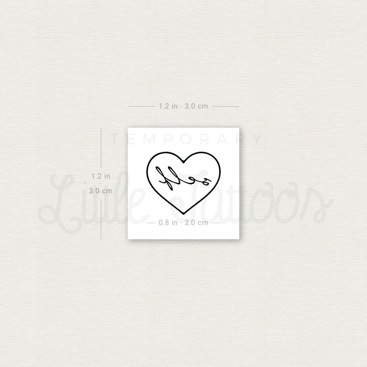 Self-Love Heart Outline Temporary Tattoo - Set of 3