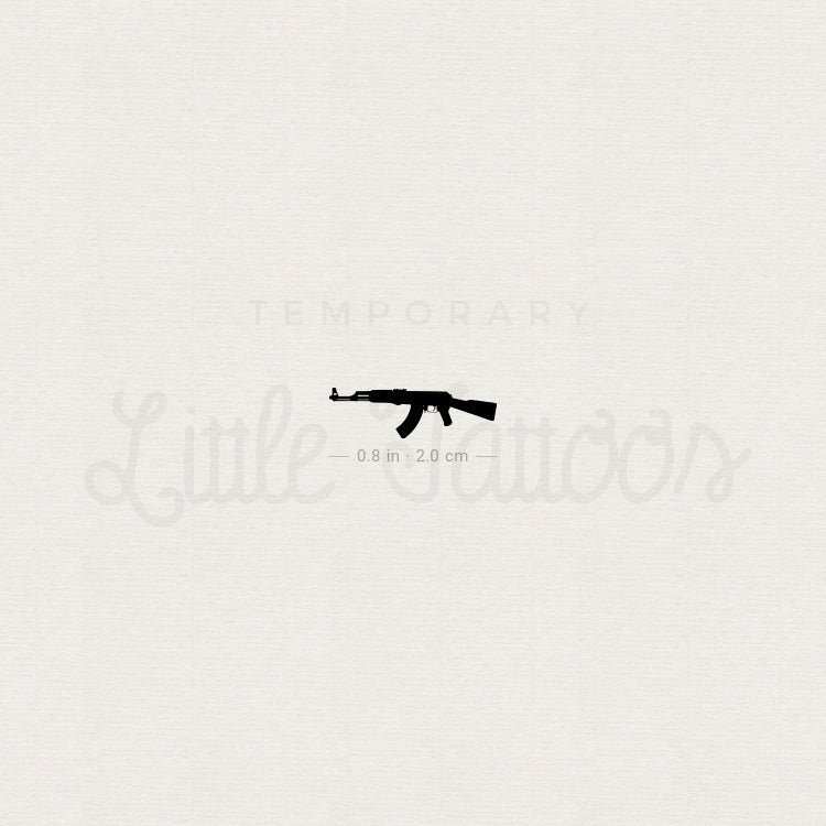 Tatuaje temporal de fusil de asalto Kalashnikov (juego de 3)