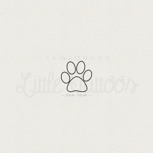 Dog Paw Outline Temporary Tattoo - Set of 3