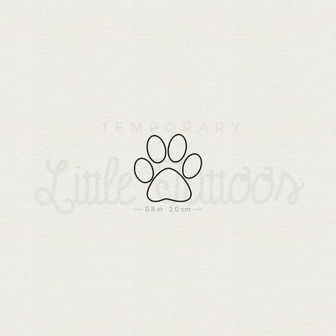Dog Paw Outline Temporary Tattoo - Set of 3