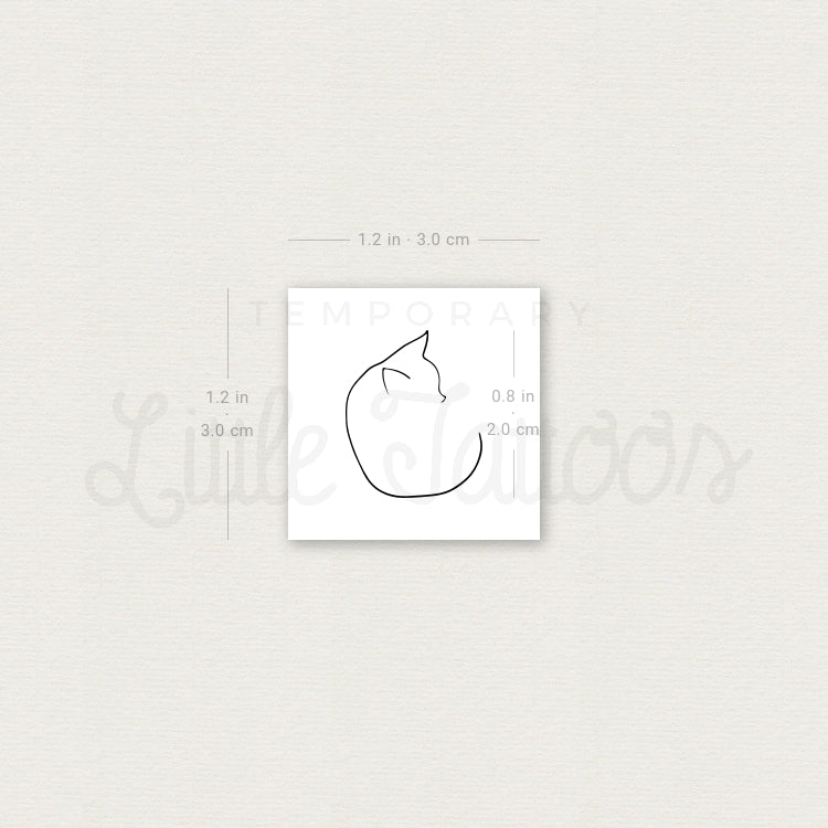 Minimalist Standing Cat Temporary Tattoo - Set of 3