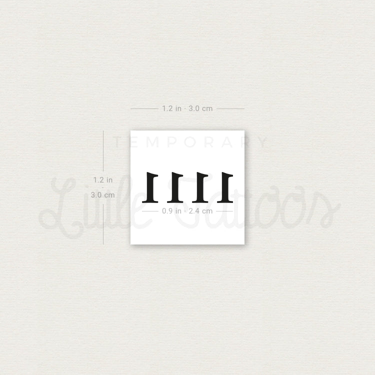 1111 Angel Number Temporary Tattoo