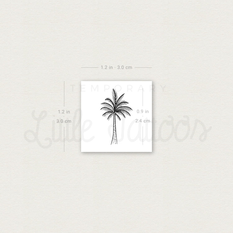 Fine Line Palm Tree Temporary Tattoo - Set of 3