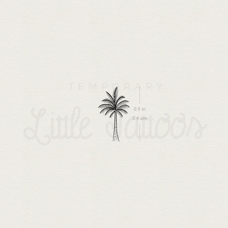 Fine Line Palm Tree Temporary Tattoo - Set of 3
