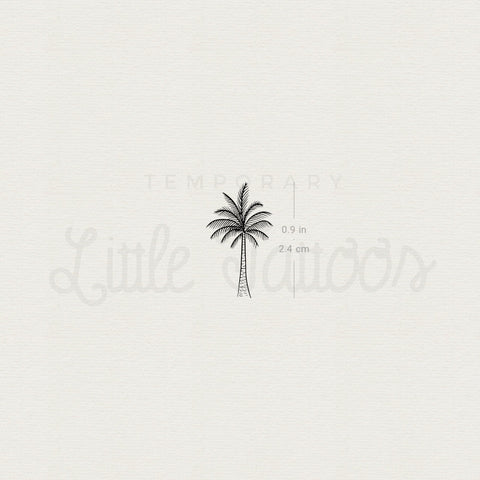 Fine Line Palm Tree Temporary Tattoo - Set of 3