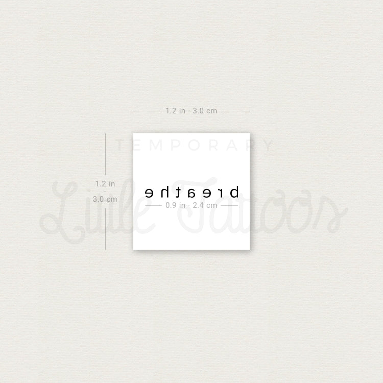 Sans-Serif 'Breathe' Temporary Tattoo - Set of 3