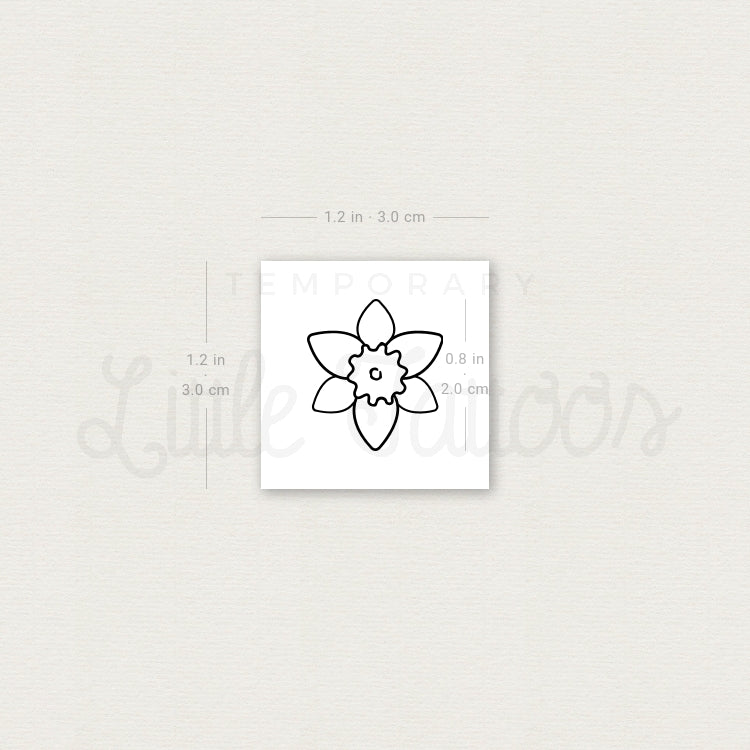 Minimalist Narcissus Flower Temporary Tattoo - Set of 3