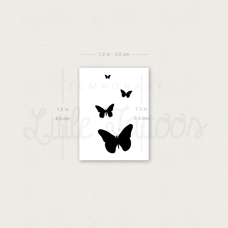 Tatuaje temporal de familia de mariposas (juego de 3)