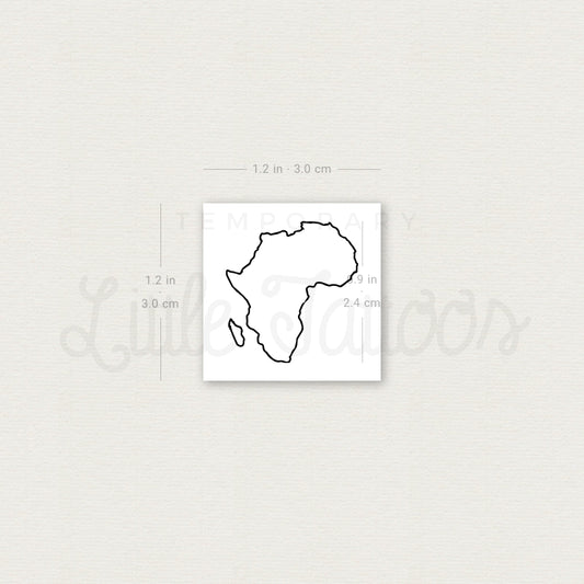 Africa Map Temporary Tattoo - Set of 3