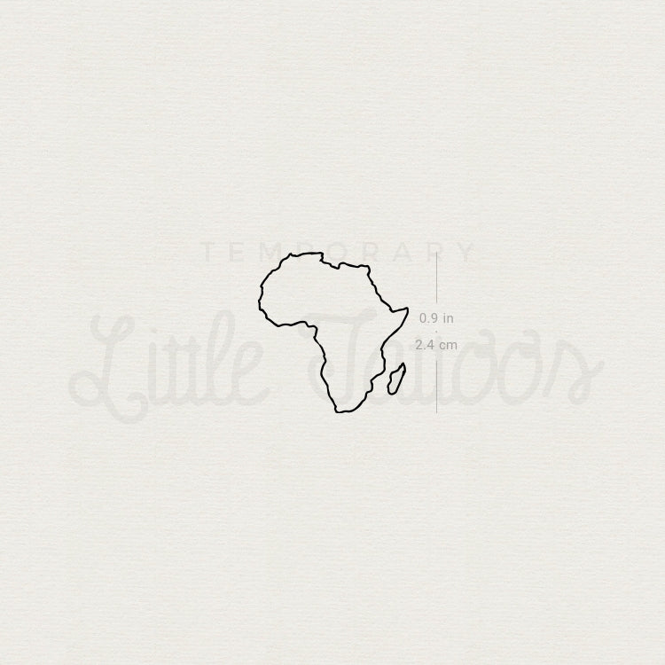 Africa Map Temporary Tattoo - Set of 3