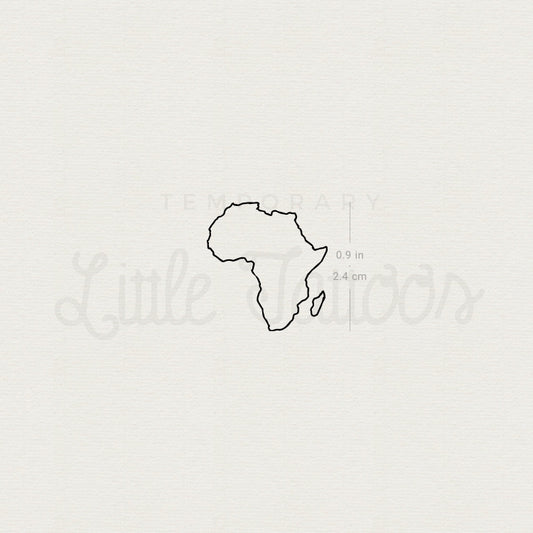 Africa Map Temporary Tattoo - Set of 3