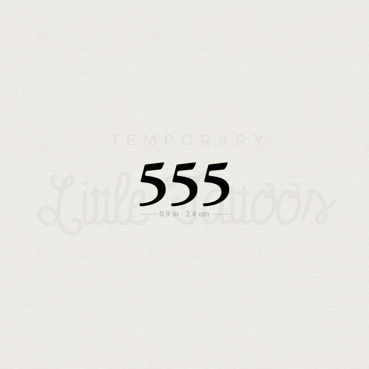 555 Angel Number Temporary Tattoo - Set of 3