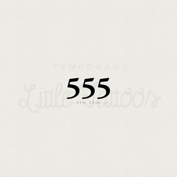 555 Angel Number Temporary Tattoo - Set of 3