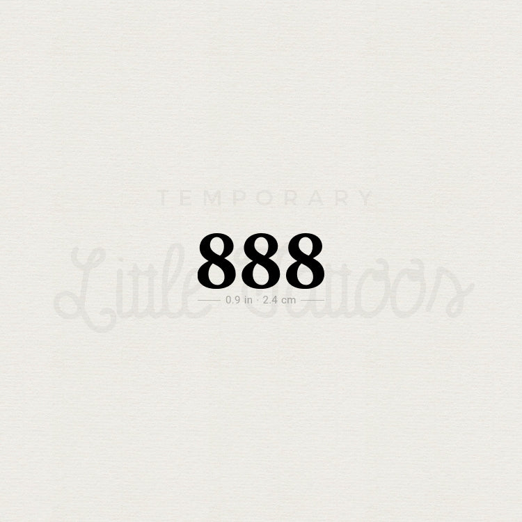 888 Angel Number Temporary Tattoo - Set of 3