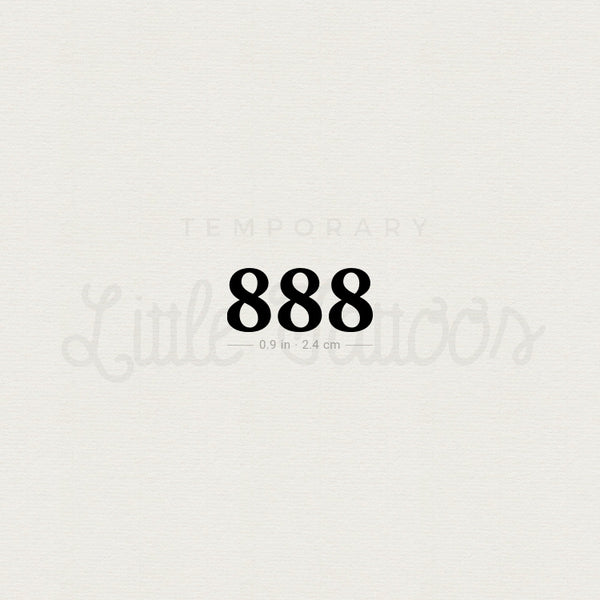888 Angel Number Temporary Tattoo - Set of 3