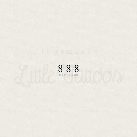 Little 888 Angel Number Temporary Tattoo - Set of 3