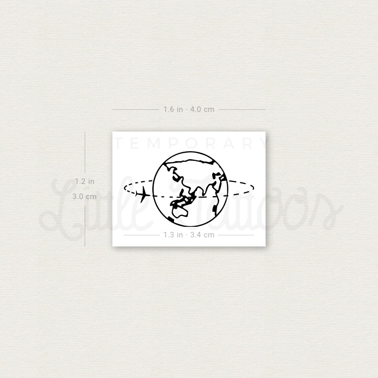 Trip Around Asia And Oceania Temporary Tattoo - Set of 3