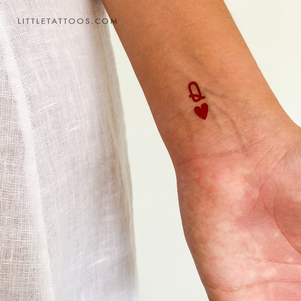 Queen of Hearts Temporary Tattoo - Set of 3