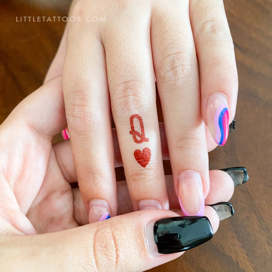 Tatuaje temporal de la Reina de Corazones - Juego de 3