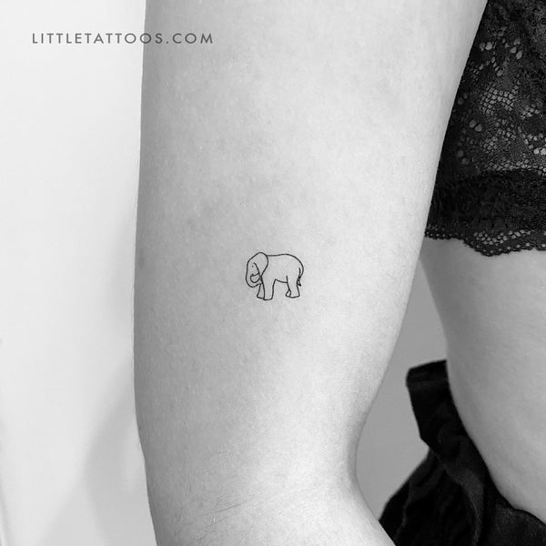 Baby Elephant Temporary Tattoo - Set of 3