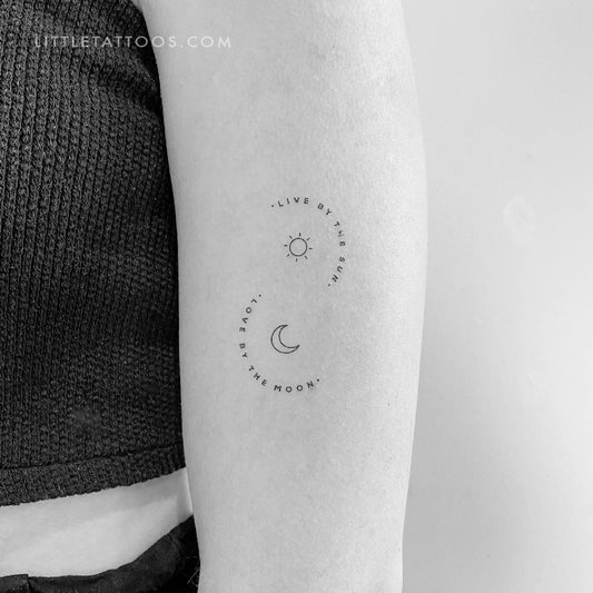 Tatuaje temporal "Vive al sol, ama a la luna" (juego de 3)