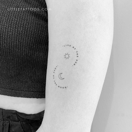 Tatuaje temporal "Vive al sol, ama a la luna" (juego de 3)