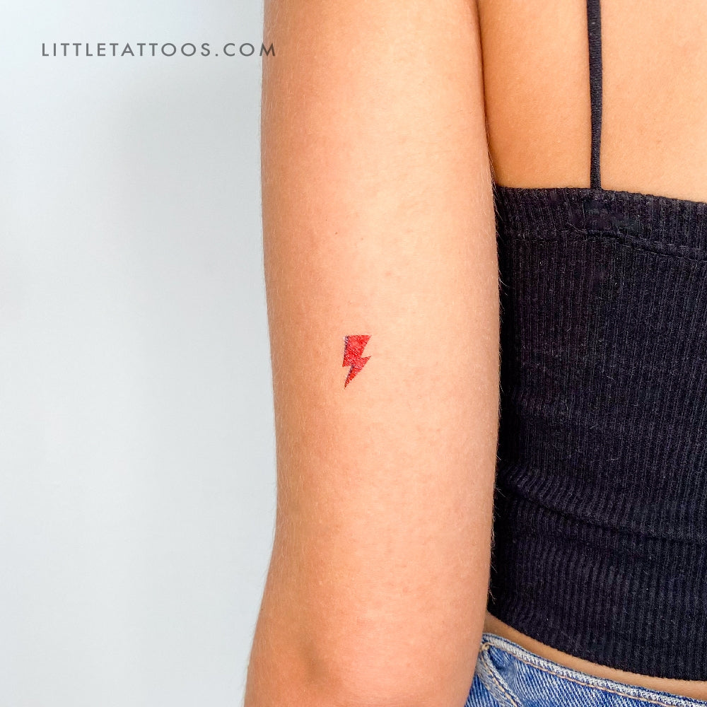 Tatuaje temporal de rayo rojo y azul (juego de 3)