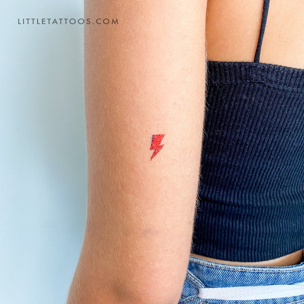 Tatuaje temporal de rayo rojo y azul (juego de 3)