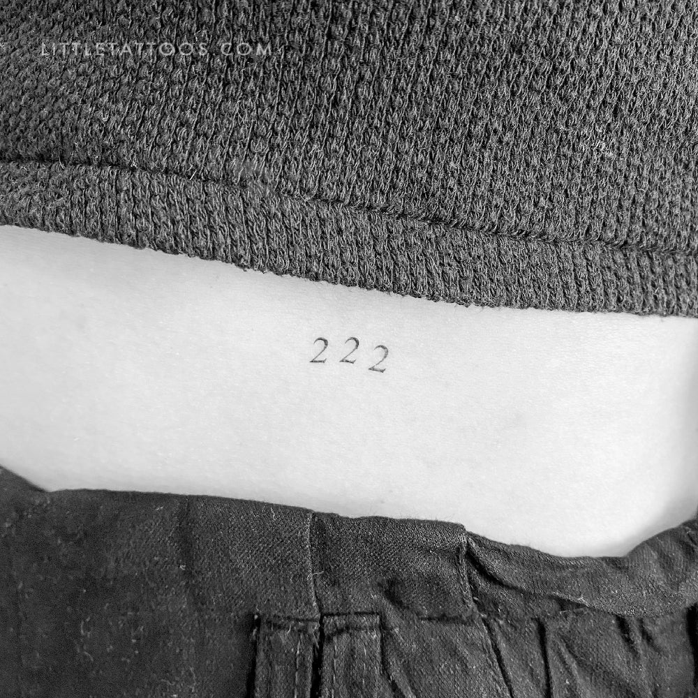 Tatuaje temporal del número angelical 222 (juego de 3)