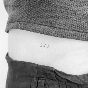 Little 222 Angel Number Temporary Tattoo - Set of 3