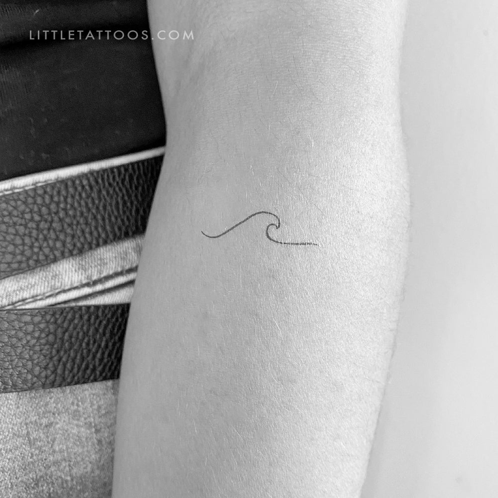 Tatuaje temporal de onda minimalista - Juego de 3