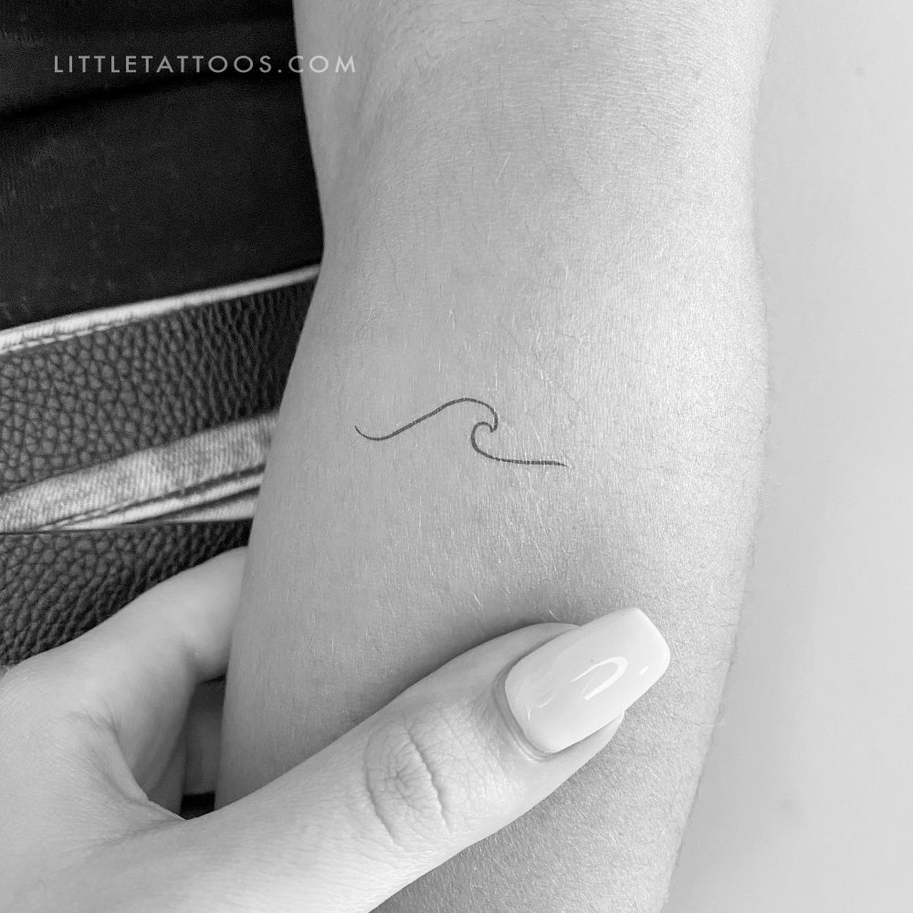 Tatuaje temporal de onda minimalista - Juego de 3