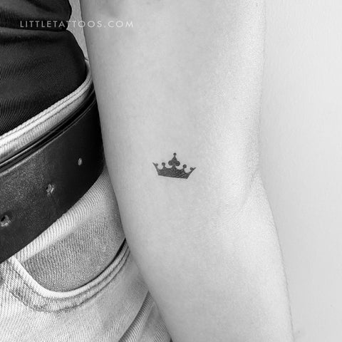 Black Crown Temporary Tattoo - Set of 3