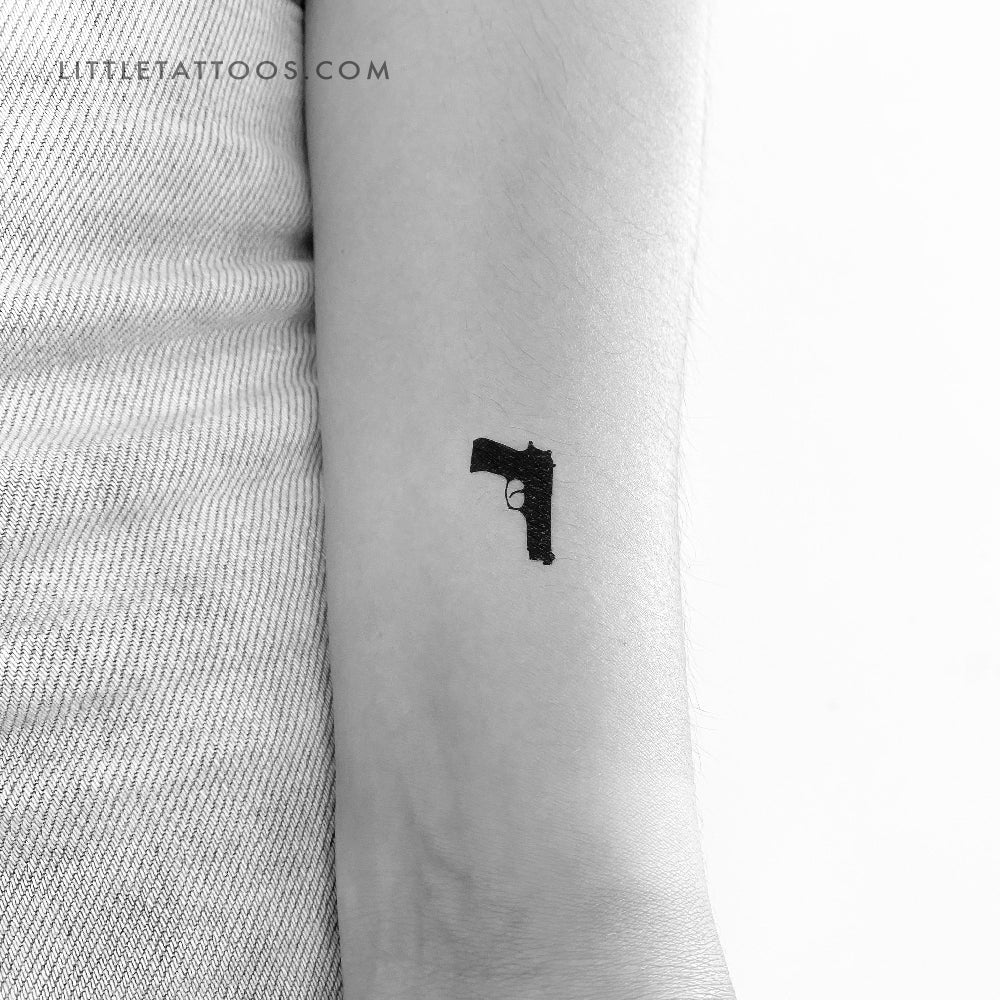 Gun Temporary Tattoo - Set of 3