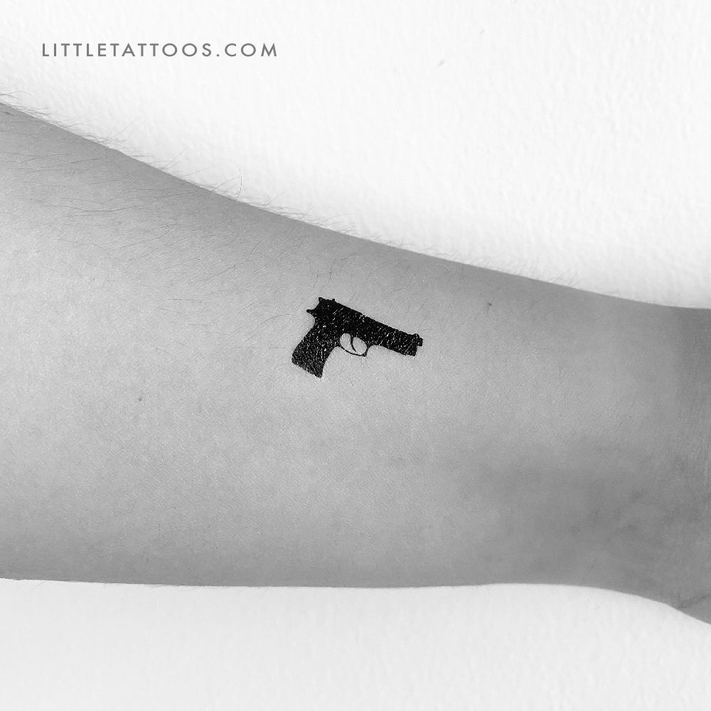 Gun Temporary Tattoo - Set of 3