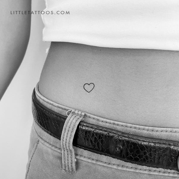 Tiny Heart Outline Temporary Tattoo - Set of 3