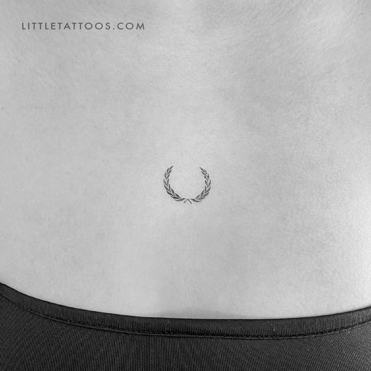Tatuaje temporal minimalista de corona de laurel (juego de 3)