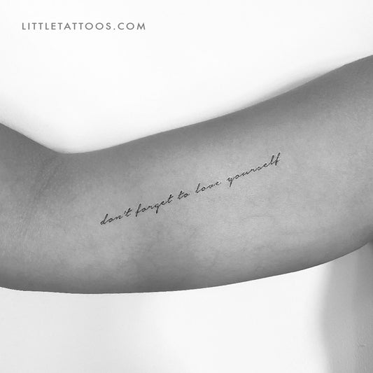 Don't Forget To Love Yourself Temporary Tattoo - Set of 3