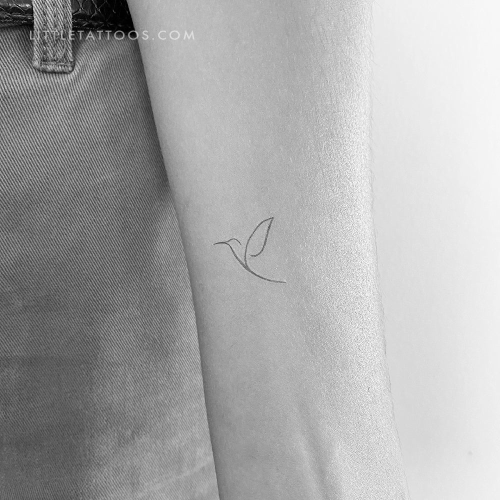 Minimalist Hummingbird Temporary Tattoo - Set of 3