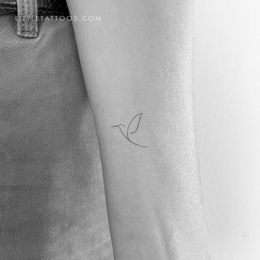 Tatuaje temporal minimalista de colibrí (juego de 3)
