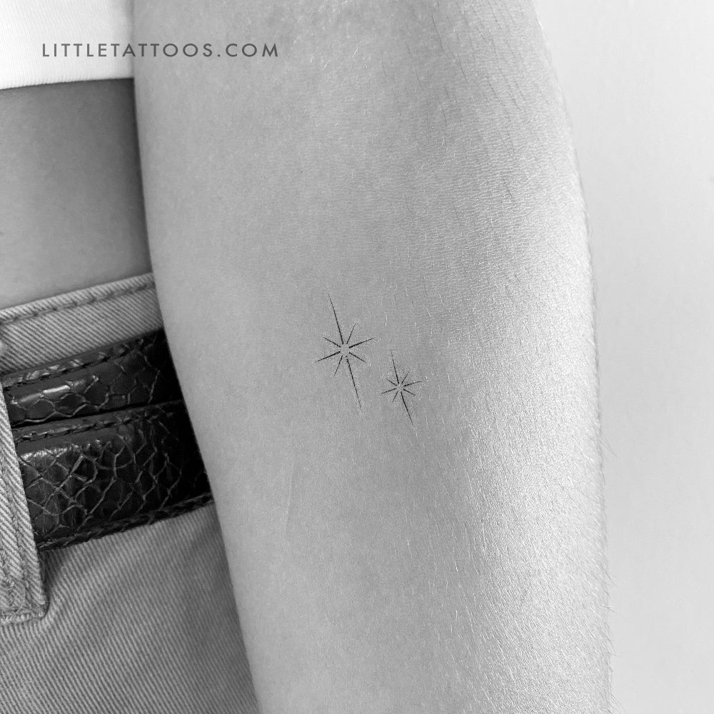 Two Shining Stars Temporary Tattoo - Set of 3